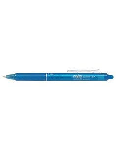 Stylo gel effaçable rétractable Pilot Frixion Clicker - Stylo bille 0,7 mm - Trait 0,4 mm - Poignée ergonomique - Bleu clair