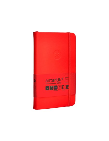 Carnet a6 antartik notes lignecouverture rigide fermeture elastique 100 pages 80gr coloris rouge.