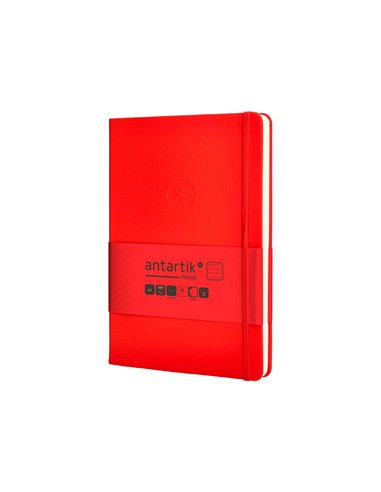 Carnet a5 antartik notes lignecouverture rigide fermeture elastique 100 pages 80gr coloris rouge.
