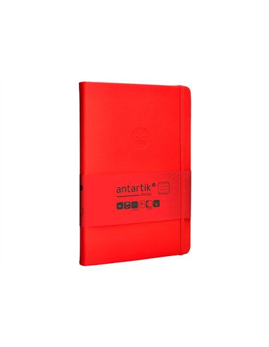 Carnet a5 antartik notes lignecouverture rigide fermeture elastique 100 pages 80gr coloris rouge.