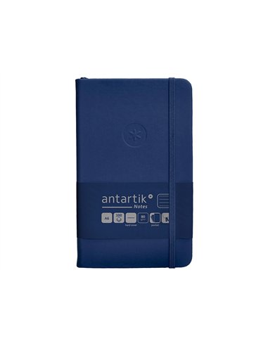 Carnet a6 antartik notes lignecouverture rigide fermeture elastique 100 pages 80gr coloris bleu marine.
