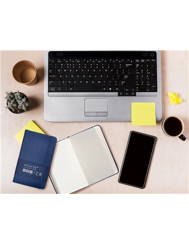 Carnet a6 antartik notes lignecouverture rigide fermeture elastique 100 pages 80gr coloris bleu marine.