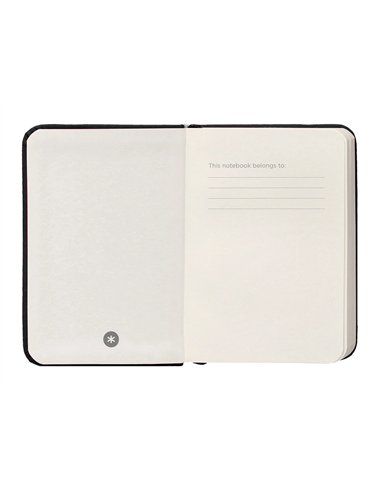 Carnet a7 antartik notes papier uni ivoire couverture rigide fermeture elastique 80 pages 80gr coloris noir.