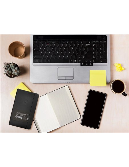 Carnet a6 antartik notes lignecouverture rigide fermeture elastique 100 pages 80gr coloris noir.