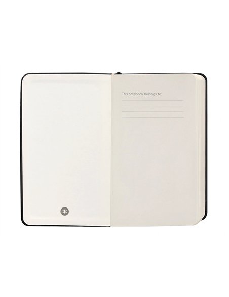 Carnet a6 antartik notes papier uni ivoire couverture rigide fermeture elastique 100pages 80gr coloris noir.