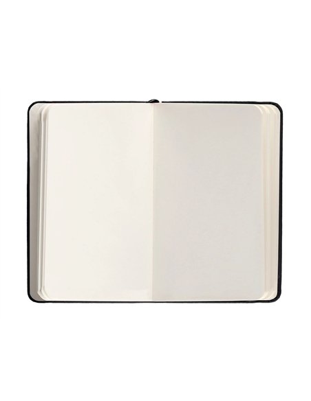 Carnet a6 antartik notes papier uni ivoire couverture rigide fermeture elastique 100pages 80gr coloris noir.