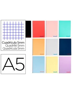 Cahier spirale liderpapel a5 micro wonder 80 pages 90g 5x5mm 4 trous 5 bandes coloris assortis.