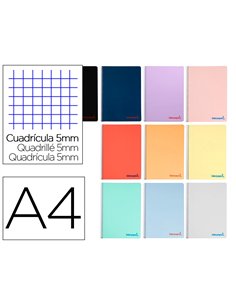 Cahier spirale liderpapel a4 micro wonder 240 pages 90g 5x5mm 4 trous 5 bandes coloris assortis.