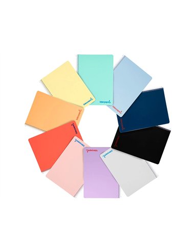 Cahier spirale liderpapel a4 micro wonder 240 pages 90g 5x5mm 4 trous 5 bandes coloris assortis.