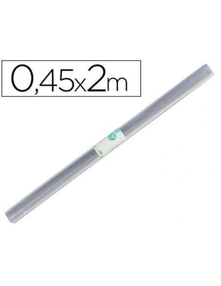 Couvre-livres liderpapel plastique transparent résistant 7/100e rouleau 0.45x2m.