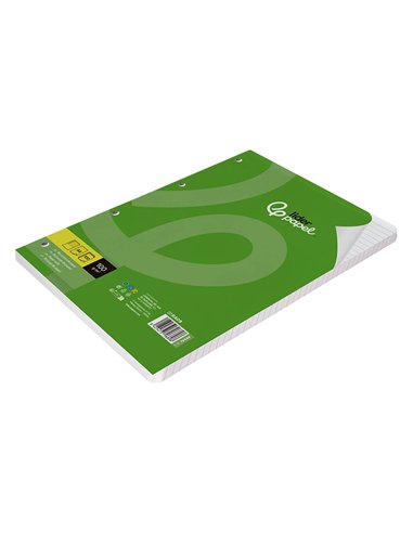 Bloc-notes liderpapel 100 feuilles encollées 100g a4 100 g/m2 ligné horizontal marge 4 trous.