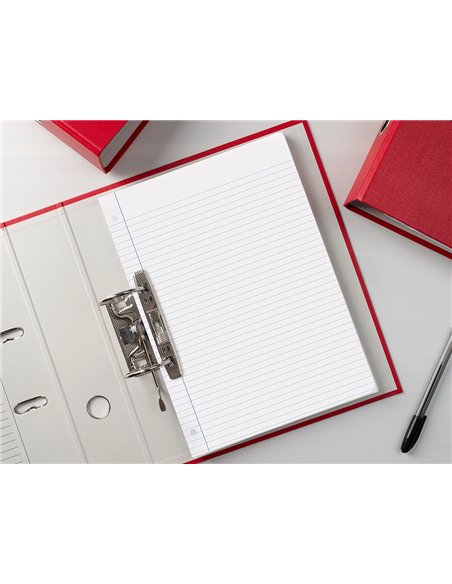 Bloc-notes liderpapel 100 feuilles encollées 100g a4 100 g/m2 ligné horizontal marge 4 trous.