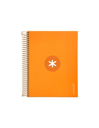 Cahier spirale antartik a5 14,8x21cm 240p 90g/m2 5x5mm 6 trous coil-lock coloris jaune.