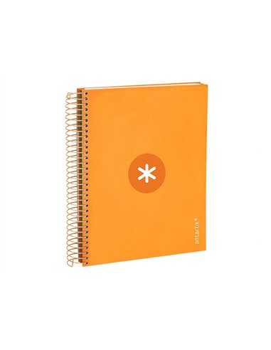 Cahier spirale antartik a5 14,8x21cm 240p 90g/m2 5x5mm 6 trous coil-lock coloris jaune.