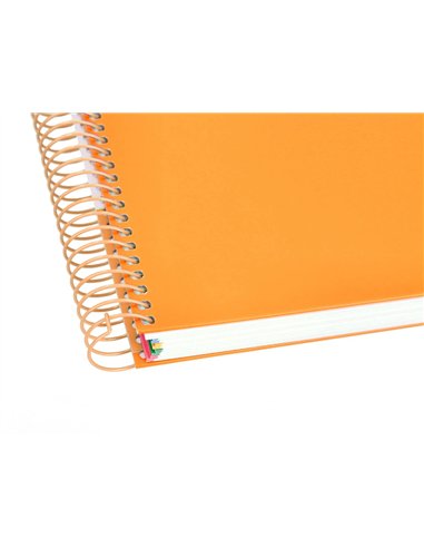 Cahier spirale antartik a5 14,8x21cm 240p 90g/m2 5x5mm 6 trous coil-lock coloris jaune.