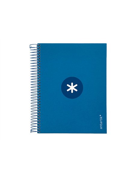 Cahier spirale antartik a5 14,8x21cm 240p 90g/m2 5x5mm 6 trous coil-lock coloris bleu marine.