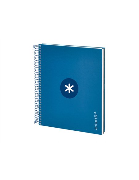 Cahier spirale antartik a5 14,8x21cm 240p 90g/m2 5x5mm 6 trous coil-lock coloris bleu marine.