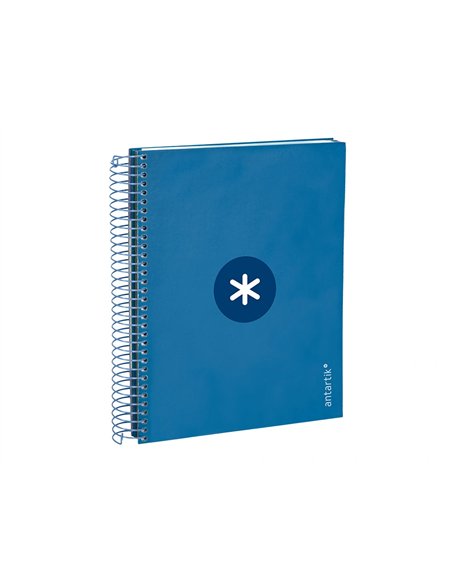 Cahier spirale antartik a5 14,8x21cm 240p 90g/m2 5x5mm 6 trous coil-lock coloris bleu marine.