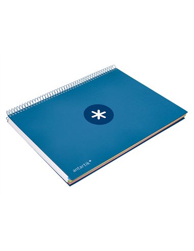 Cahier spirale antartik a4 240p 90g remborde 5x5mm microperfore 5 bandes 4 trous coloris bleu marine.