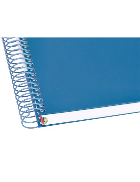 Cahier spirale antartik a4 240p 90g remborde 5x5mm microperfore 5 bandes 4 trous coloris bleu marine.