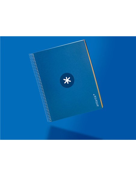 Cahier spirale antartik a4 240p 90g remborde 5x5mm microperfore 5 bandes 4 trous coloris bleu marine.