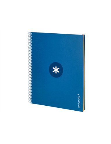Cahier spirale antartik a4 240p 90g remborde 5x5mm microperfore 5 bandes 4 trous coloris bleu marine.