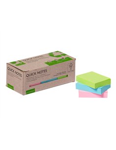 Bloc notes q-connect quick notes 38x51mm 100f adhesives repositionables coloris pastel assortis pack 12 unites. 2