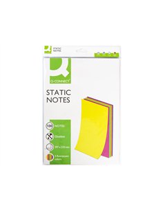 Bloc notes q-connect quick notes 210x297m 100f electro statiques repositionables coloris neon. 2