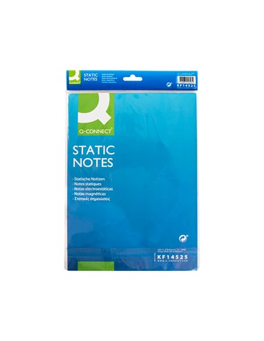 Bloc notes q-connect quick notes 210x297m 100f electro statiques repositionables coloris neon.