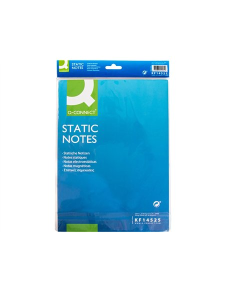 Bloc notes q-connect quick notes 210x297m 100f electro statiques repositionables coloris neon.