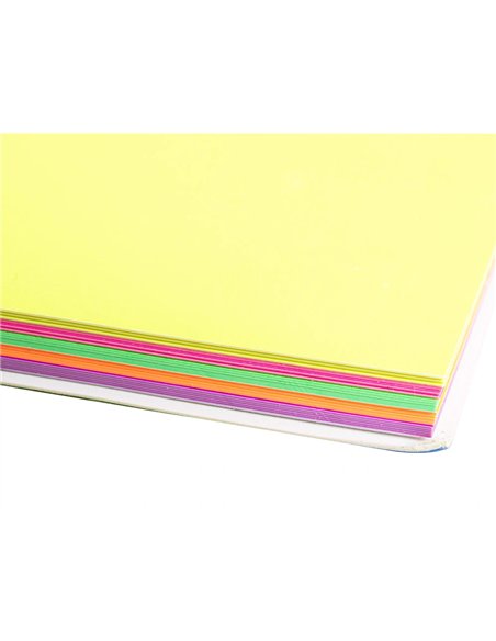 Bloc notes q-connect quick notes 210x297m 100f electro statiques repositionables coloris neon.