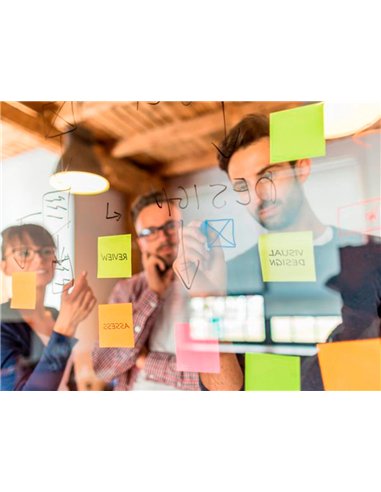 Bloc notes q-connect quick notes 210x297m 100f electro statiques repositionables coloris neon.