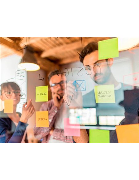 Bloc notes q-connect quick notes 210x297m 100f electro statiques repositionables coloris neon.