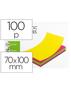 Bloc notes q-connect quick notes 70x100mm 100f electo statiques repositionables coloris neon.