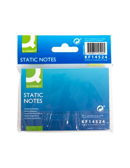 Bloc notes q-connect quick notes 70x100mm 100f electo statiques repositionables coloris neon.