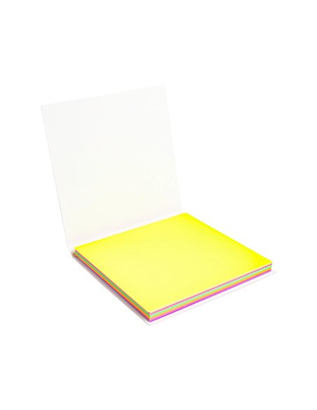 Bloc notes q-connect quick notes 70x70mm 100f electro statiques repositionables coloris neon.