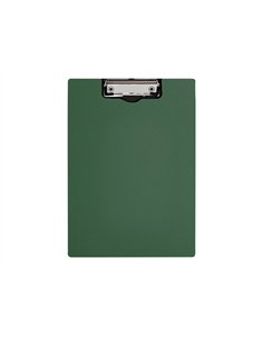 Porte-bloc q-connect miniclip superieur din a4 plastique 50% recycle epaisseur 2,1mm coloris vert olive. 2