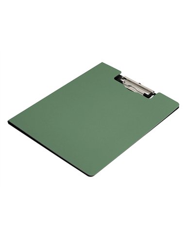 Porte-bloc q-connect miniclip superieur din a4 plastique 50% recycle epaisseur 2,1mm coloris vert olive.