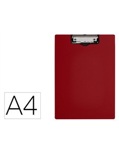 Porte-bloc q-connect miniclip superieur din a4 plastique 50% recycle epaisseur 2,1mm coloris rouge.