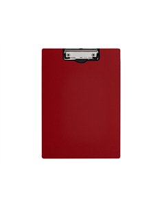 Porte-bloc q-connect miniclip superieur din a4 plastique 50% recycle epaisseur 2,1mm coloris rouge. 2