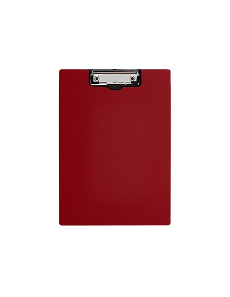 Porte-bloc q-connect miniclip superieur din a4 plastique 50% recycle epaisseur 2,1mm coloris rouge.