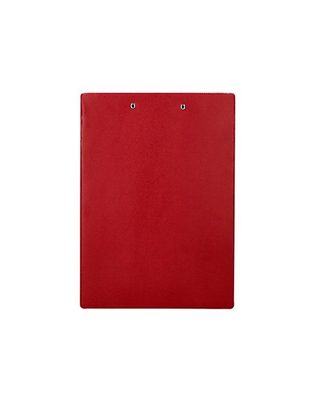 Porte-bloc q-connect miniclip superieur din a4 plastique 50% recycle epaisseur 2,1mm coloris rouge.