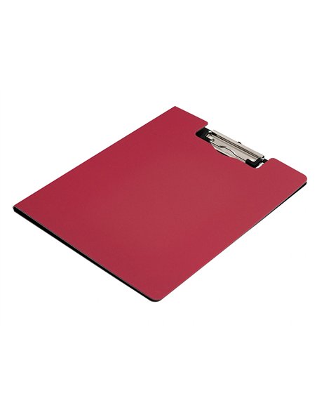 Porte-bloc q-connect miniclip superieur din a4 plastique 50% recycle epaisseur 2,1mm coloris rouge.