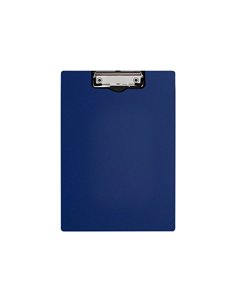 Porte-bloc q-connect miniclip superieur din a4 plastique 50% recycle epaisseur 2,1mm coloris bleu. 2