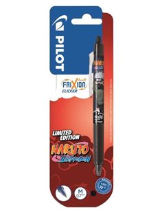 Stylo gel effaçable rétractable Pilot Frixion Clicker Naruto Shippuden - Pointe bille 0,7 mm - Trait 0,4 mm - Grip - Noir