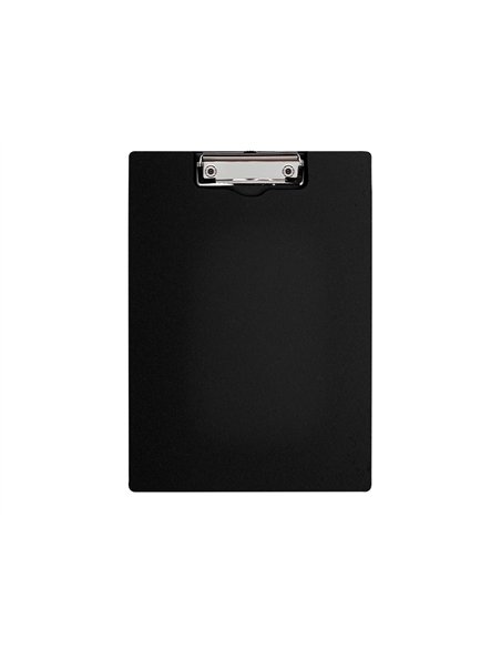 Porte-bloc q-connect miniclip superieur din a4 plastique 50% recycle epaisseur 2,1mm coloris noir.