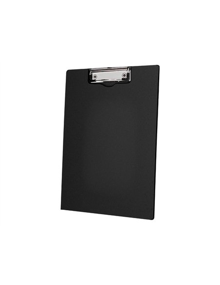 Porte-bloc q-connect miniclip superieur din a4 plastique 50% recycle epaisseur 2,1mm coloris noir.