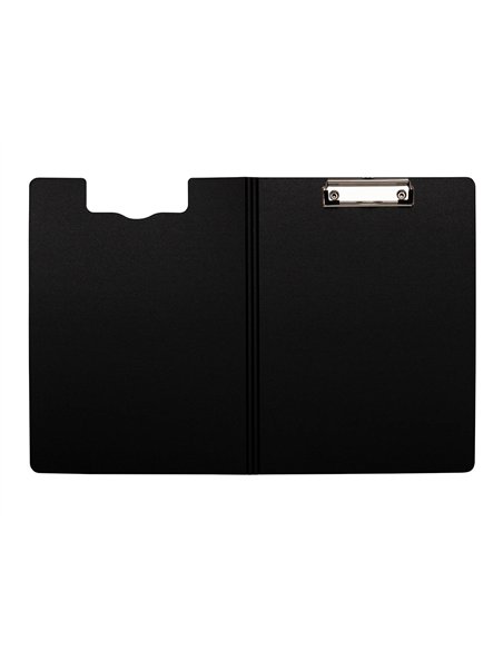 Porte-bloc q-connect miniclip superieur din a4 plastique 50% recycle epaisseur 2,1mm coloris noir.