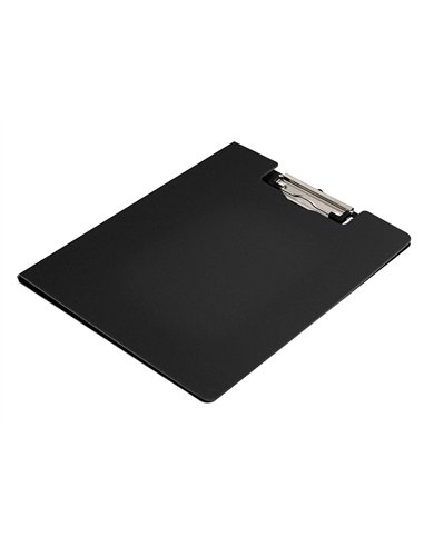 Porte-bloc q-connect miniclip superieur din a4 plastique 50% recycle epaisseur 2,1mm coloris noir.