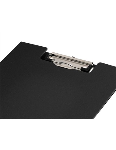 Porte-bloc q-connect miniclip superieur din a4 plastique 50% recycle epaisseur 2,1mm coloris noir.